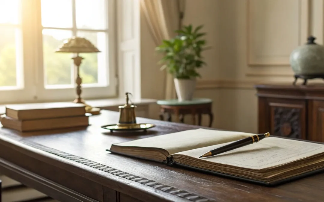 Estate planning documents and a pen on an attorney's desk in Rogers, AR.